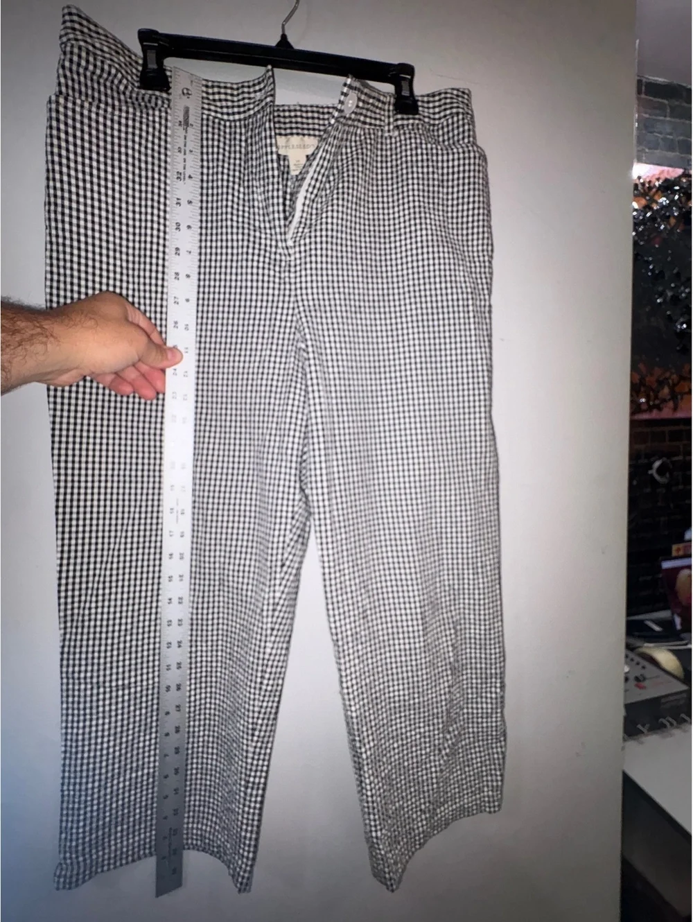 Appleseed's Black and White Gingham Cotton Pants Size 14